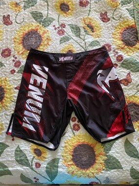 Men's Venum MMA Black & Red Fight Shorts